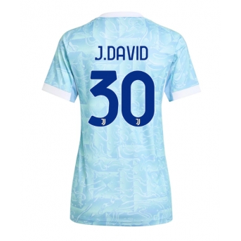 Juventus Jonathan David #30 Maglia Gara Trasferta Repliche 2025-26 Donna Maniche Corte